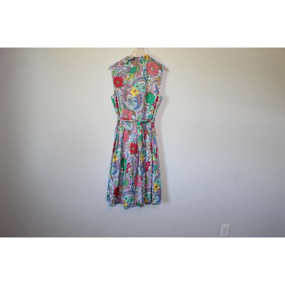 NWT Talbots Floral Paisley Sleeveless Button Front Dress With Tie Size 12 H14884 - Picture 8 of 11